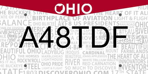 A48TDF Ohio License Plate