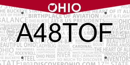 A48TOF Ohio License Plate