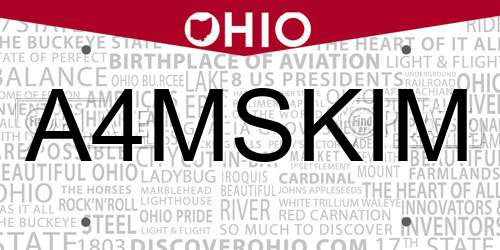 A4MSKIM Ohio License Plate