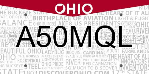 A50MQL Ohio License Plate