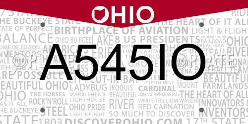 A545IO Ohio License Plate