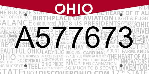 A577673 Ohio License Plate
