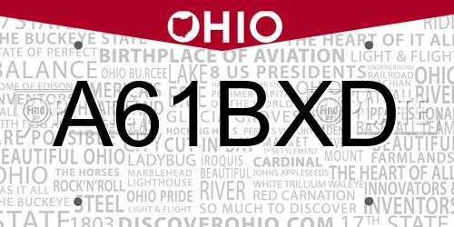 A61BXD Ohio License Plate