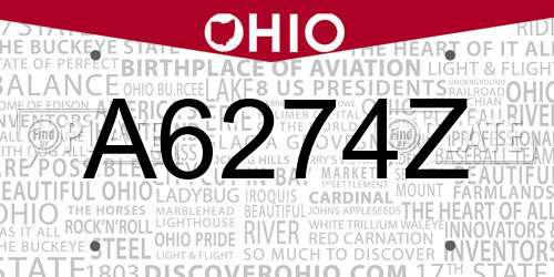 A6274Z Ohio License Plate