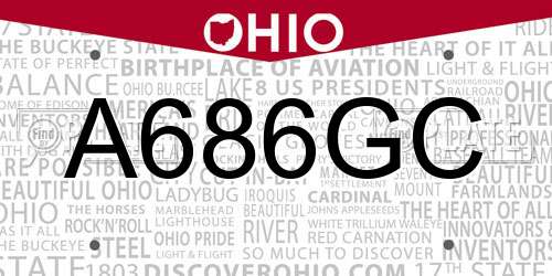 A686GC Ohio License Plate