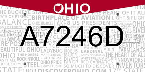 A7246D Ohio License Plate