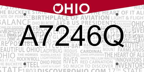 A7246Q Ohio License Plate