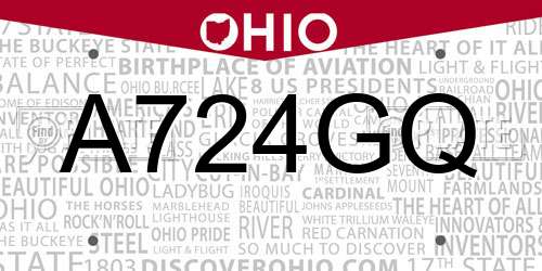 A724GQ Ohio License Plate