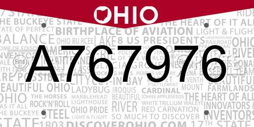 A767976 Ohio License Plate