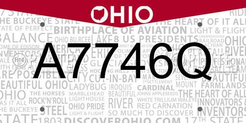 A7746Q Ohio License Plate