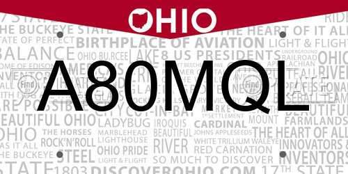 A80MQL Ohio License Plate
