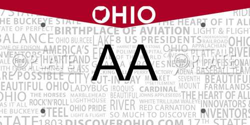 AA Ohio License Plate
