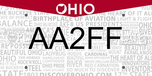 AA2FF Ohio License Plate
