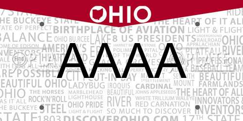 AAAA Ohio License Plate