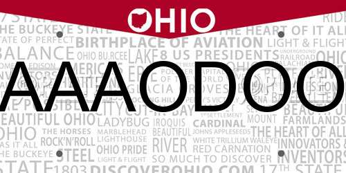 AAAODOO Ohio License Plate