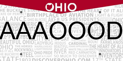 AAAOOOD Ohio License Plate