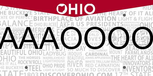 AAAOOOO Ohio License Plate