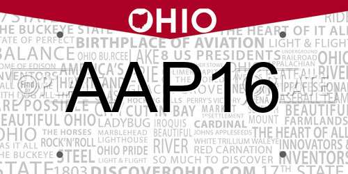 AAP16 Ohio License Plate