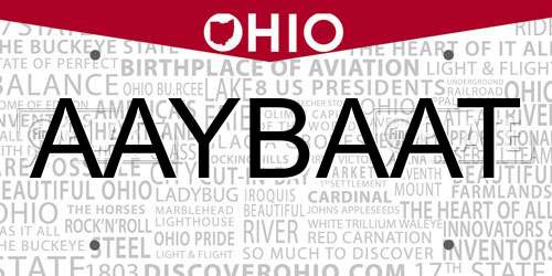 AAYBAAT Ohio License Plate