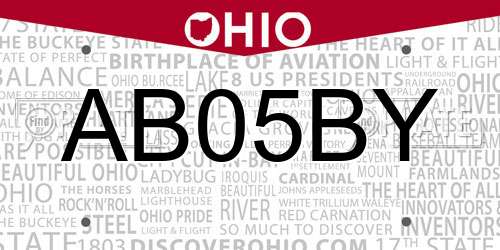 AB05BY Ohio License Plate