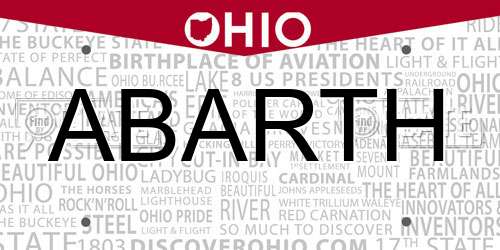 ABARTH Ohio License Plate