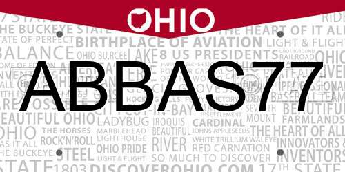 ABBAS77 Ohio License Plate