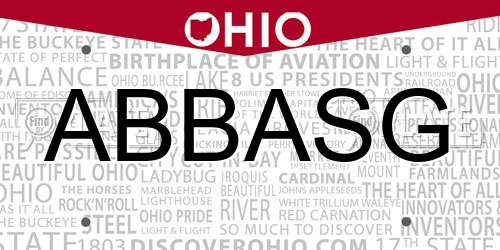 ABBASG Ohio License Plate