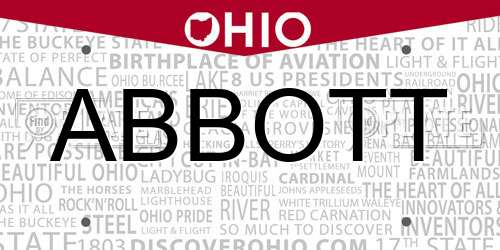 ABBOTT Ohio License Plate
