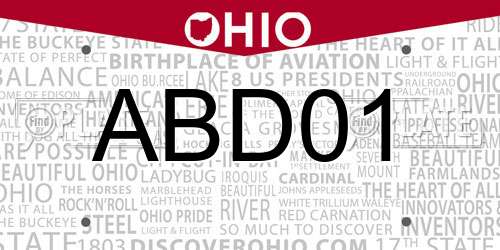 ABD01 Ohio License Plate