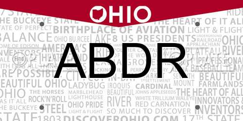 ABDR Ohio License Plate