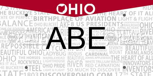 ABE Ohio License Plate