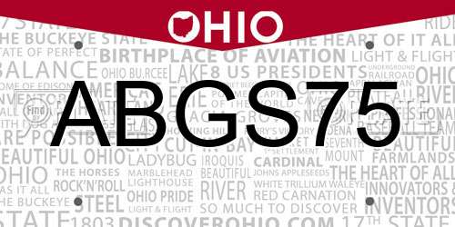 ABGS75 Ohio License Plate