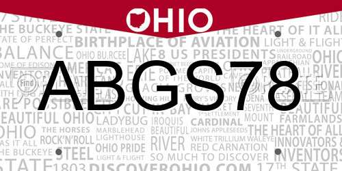 ABGS78 Ohio License Plate