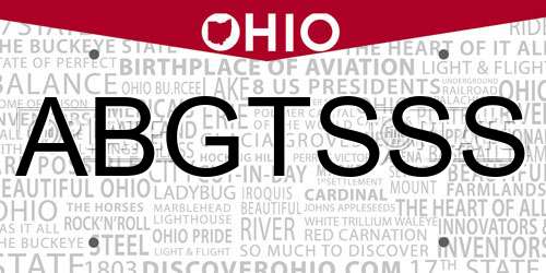 ABGTSSS Ohio License Plate