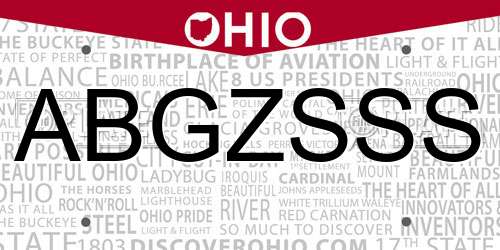 ABGZSSS Ohio License Plate