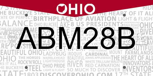 ABM28B Ohio License Plate