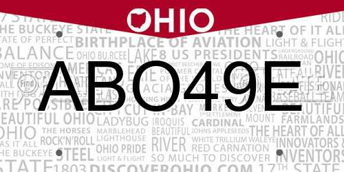 ABO49E Ohio License Plate