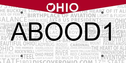 ABOOD1 Ohio License Plate