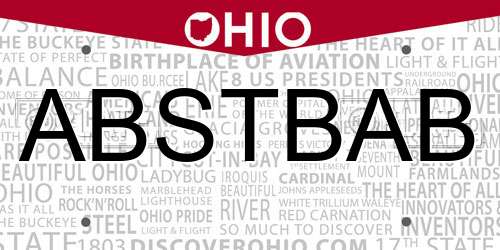 ABSTBAB Ohio License Plate