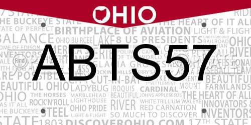 ABTS57 Ohio License Plate