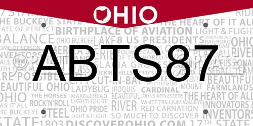 ABTS87 Ohio License Plate