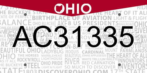 AC31335 Ohio License Plate