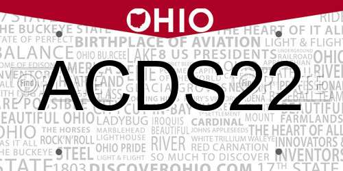 ACDS22 Ohio License Plate