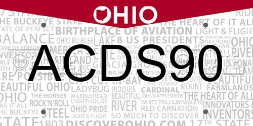 ACDS90 Ohio License Plate