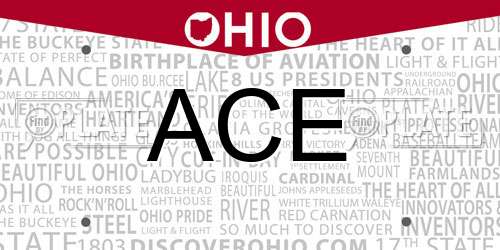 ACE Ohio License Plate