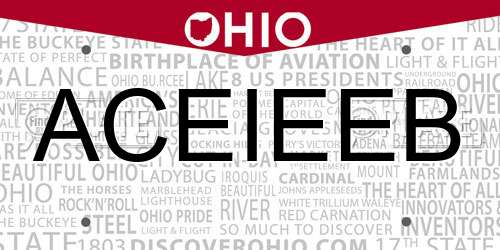 ACEIEEB Ohio License Plate