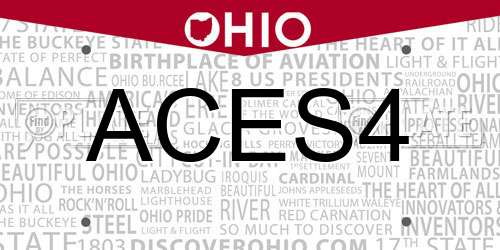 ACES4 Ohio License Plate