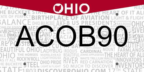 ACOB90 Ohio License Plate