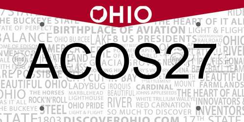 ACOS27 Ohio License Plate