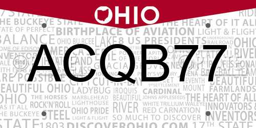 ACQB77 Ohio License Plate